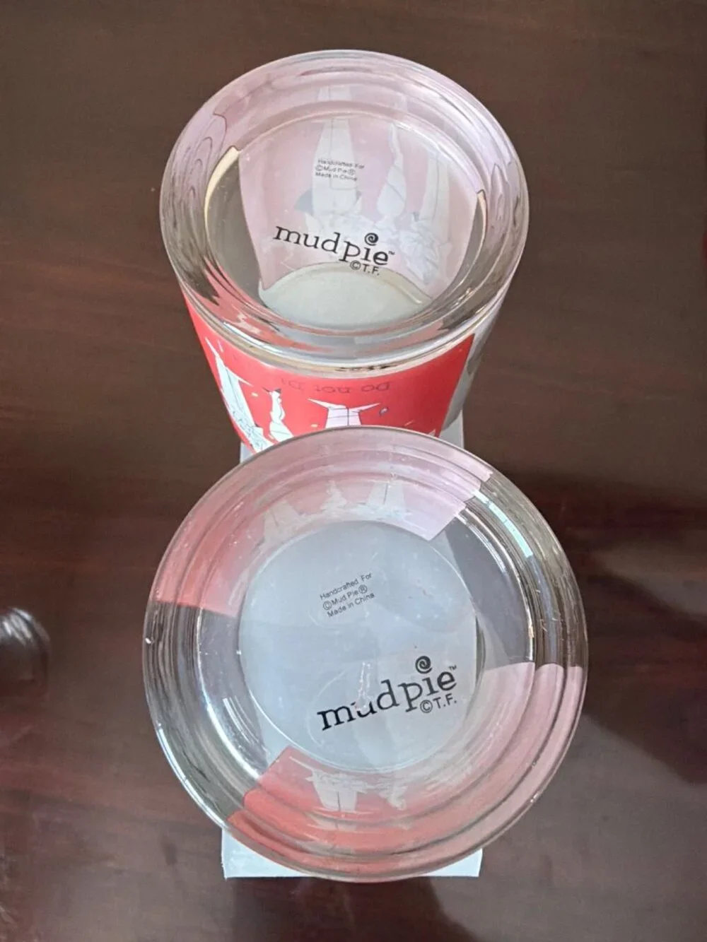 Mud Pie Mildly Inappropriate Christmas Bar Glasses Set of 3 Holiday Cocktail